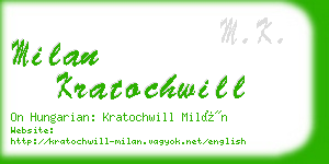milan kratochwill business card